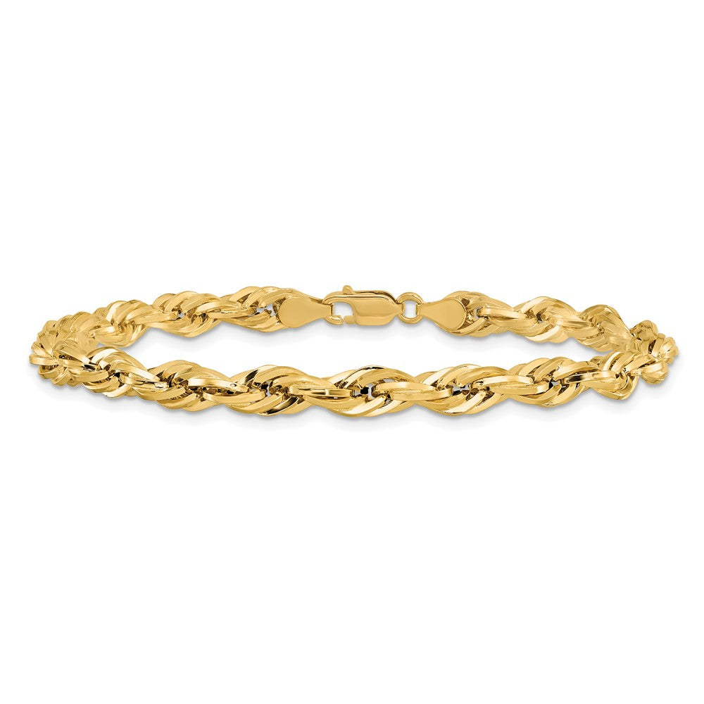 Shop 14K Gold 8-Inch 5.4mm Semi-Solid Rope Chain - Stylish Luxury Accessory