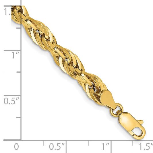 Shop 14K Gold 8-Inch 5.4mm Semi-Solid Rope Chain - Stylish Luxury Accessory