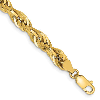 Shop 14K Gold 8-Inch 5.4mm Semi-Solid Rope Chain - Stylish Luxury Accessory