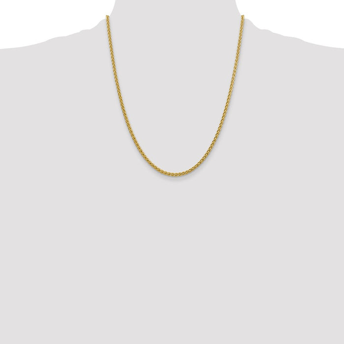 Shop Stylish 14K Gold 22-Inch Semi-Solid Wheat Chain, 2.75mm, Luxury Design-4