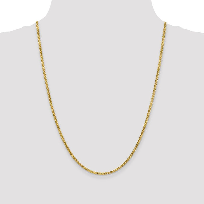 Buy 14K Gold 24-Inch 2.75mm Semi-Solid Wheat Chain - Stylish Luxury Accessory-4
