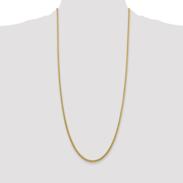 Buy 14K Gold 30-Inch Semi-Solid Wheat Chain - Stylish 2.75mm Design!-4