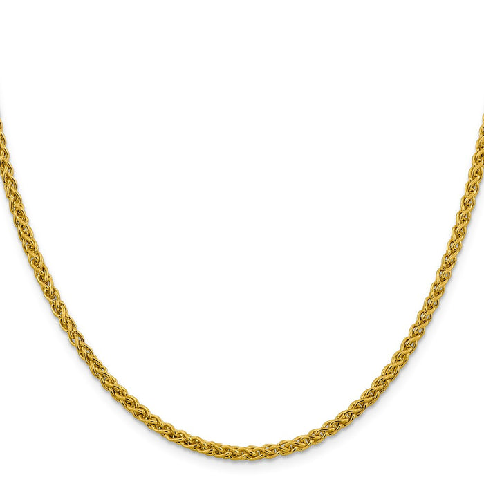 Exclusive 14K Gold 22-Inch Semi-Solid Wheat Chain - 3.45mm Luxury Style-2
