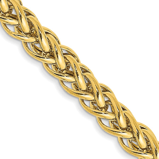 High-Quality 24-Inch 14K Gold 4.3mm Wheat Chain - Stylish & Affordable Design