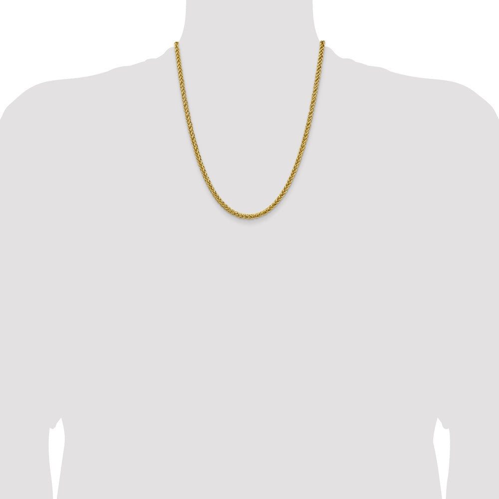 Order Stylish 14K Gold 20-Inch 4.65mm Wheat Chain - Luxury Semi-Solid Design