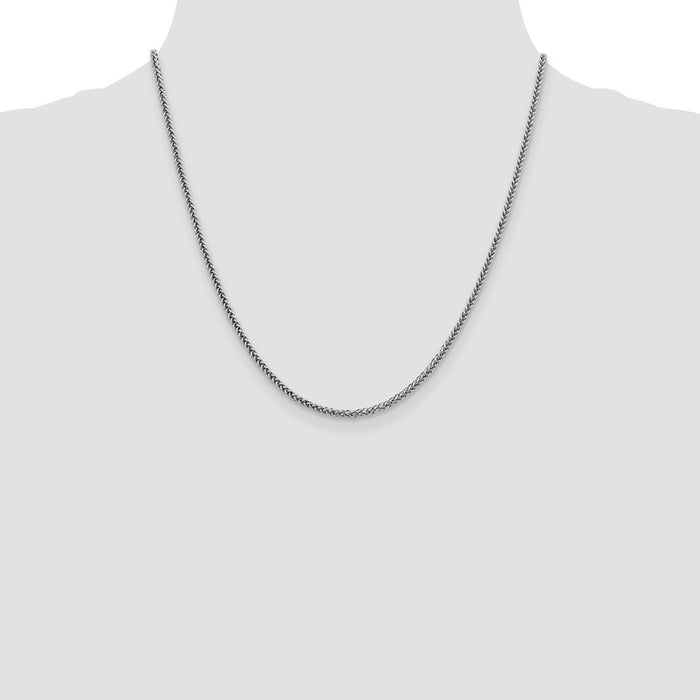 Shop 14K White Gold 20-Inch 2.35mm Wheat Chain - Stylish & Affordable Luxury!-4