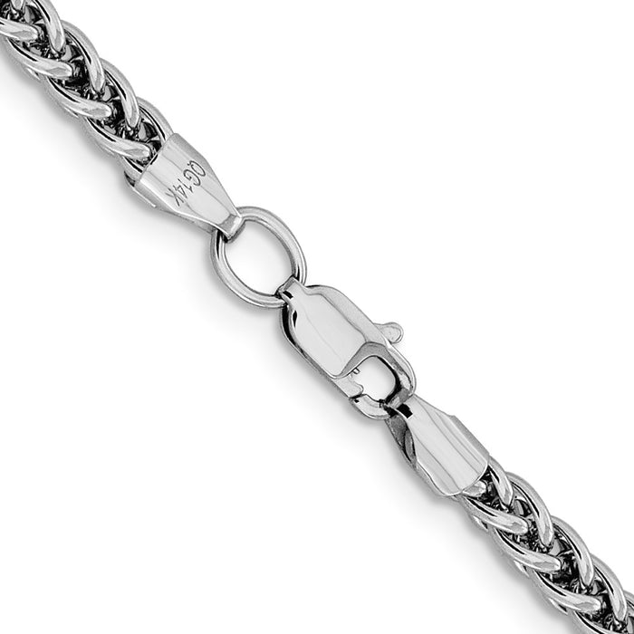 Shop 14K White Gold 20-Inch 4.3mm Semi-Solid Wheat Chain - Stylish Luxury!-3