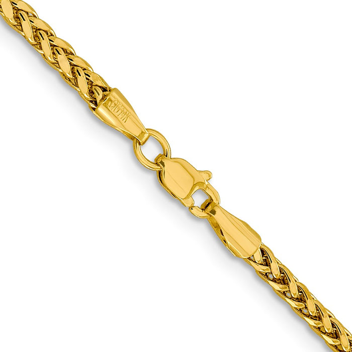 Shop Stylish 14K Gold 24-Inch Diamond-Cut Wheat Chain - 2.5mm, Luxury Design-3