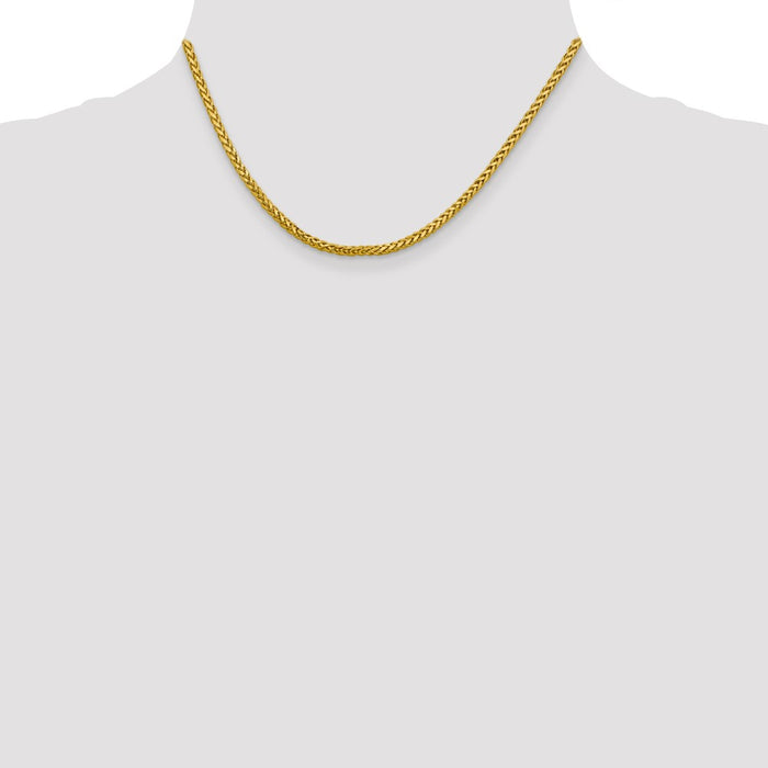 Shop Exclusive 14K Gold 16-Inch Diamond-Cut Wheat Chain - Affordable Luxury!-4