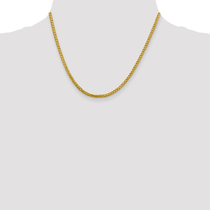 Shop 14K Gold 18-Inch 2.5mm Diamond-Cut Wheat Chain - Stylish & Affordable!-4