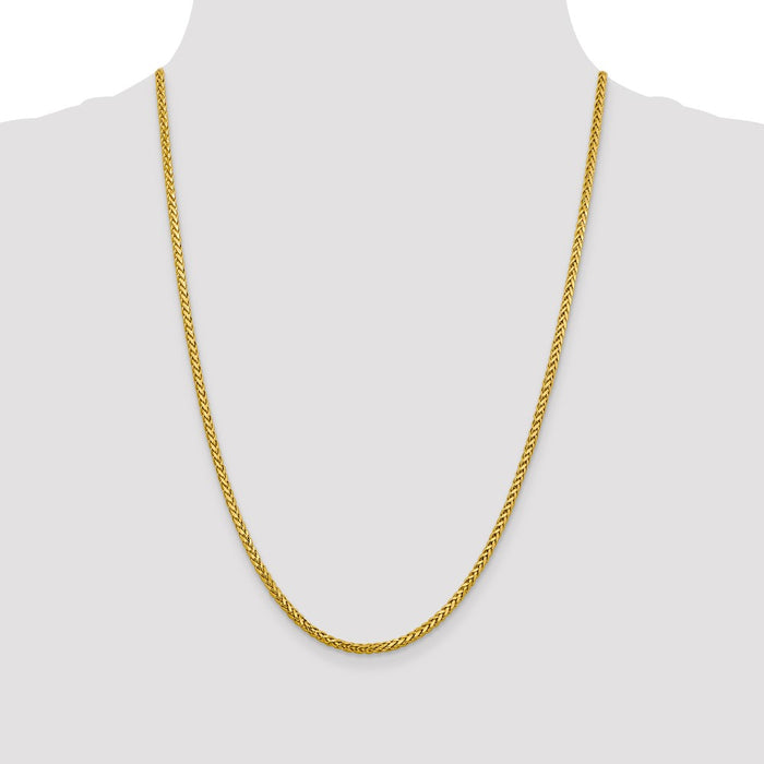 Shop Stylish 14K Gold 24-Inch Diamond-Cut Wheat Chain - 2.5mm, Luxury Design-4