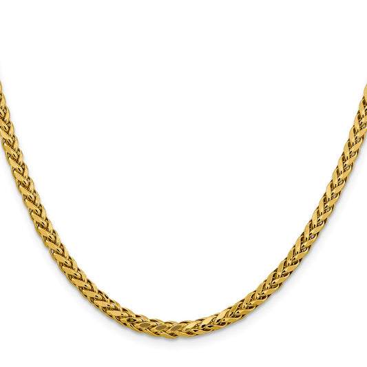 Shop 14K Gold 24-Inch Diamond-Cut Wheat Chain - Stylish 3.7mm Design!