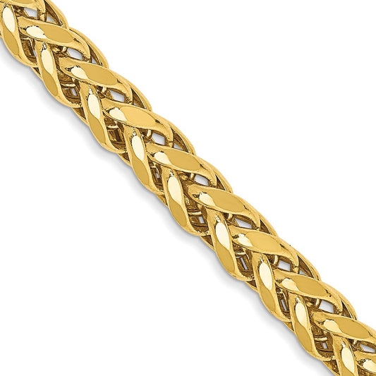 Shop 14K Gold 24-Inch Diamond-Cut Wheat Chain - Stylish 3.7mm Design!