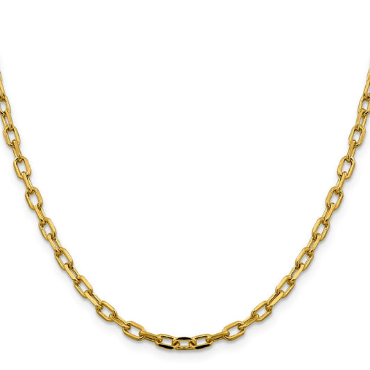 Shop 14K Gold 26-Inch Diamond-Cut Open Link Chain - Stylish & Affordable!