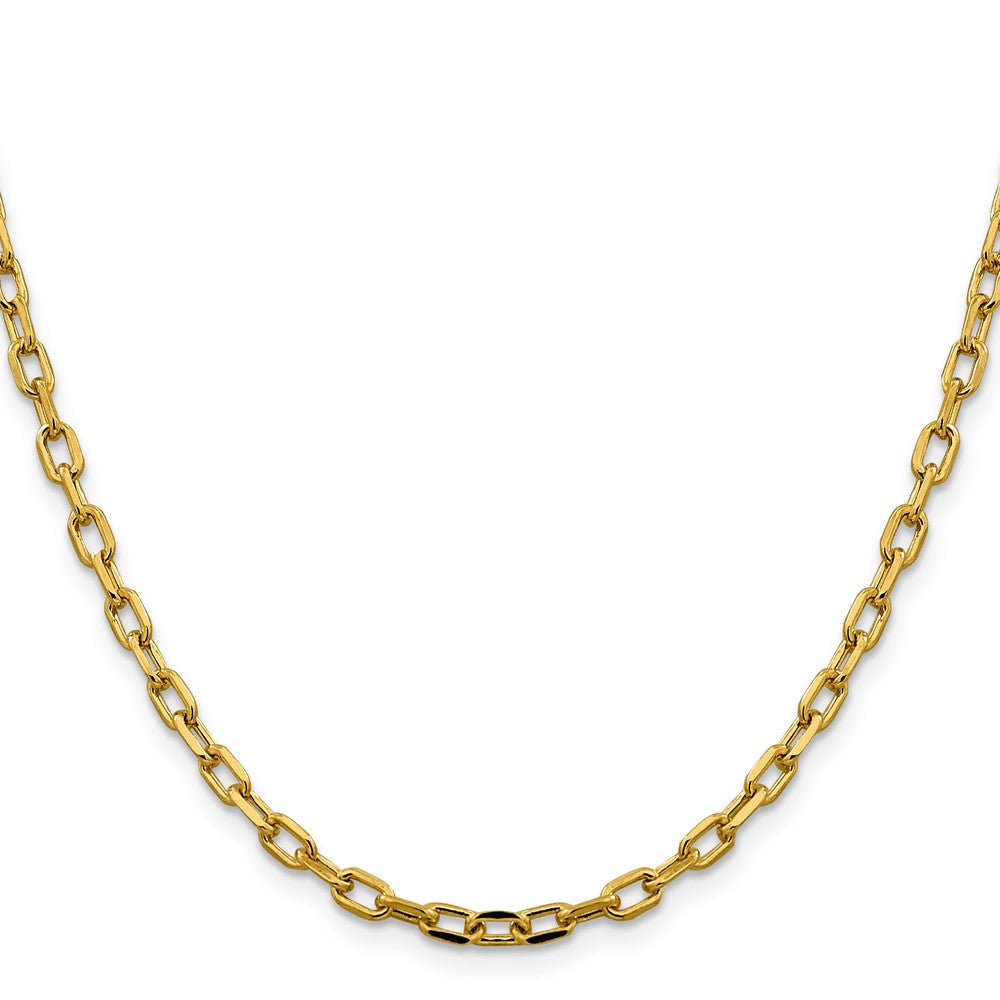 Order Stylish 14K Gold 22-Inch 3.7mm Diamond-Cut Open Link Chain - Luxury Value!