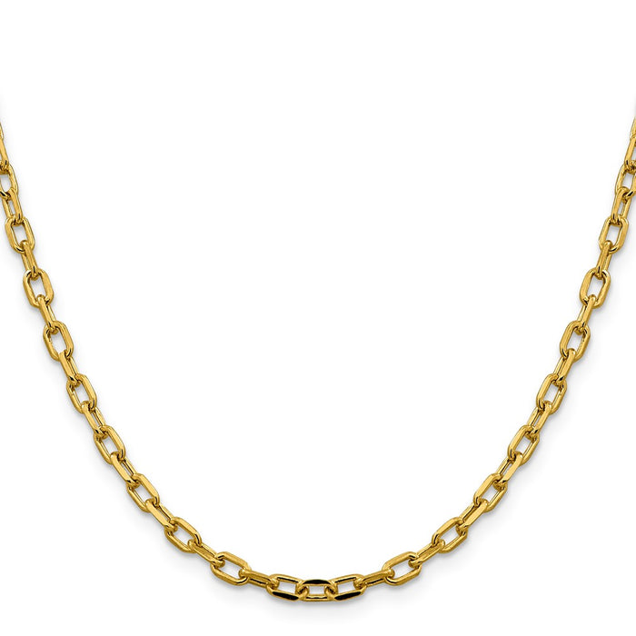 Order Stylish 14K Gold 22-Inch 3.7mm Diamond-Cut Open Link Chain - Luxury Value!-2