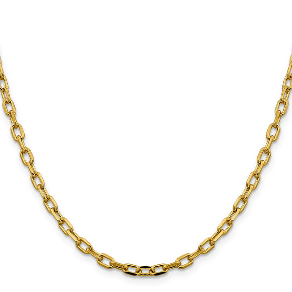 14K Gold Diamond-Cut Open Link Cable Chain - 3.7mm