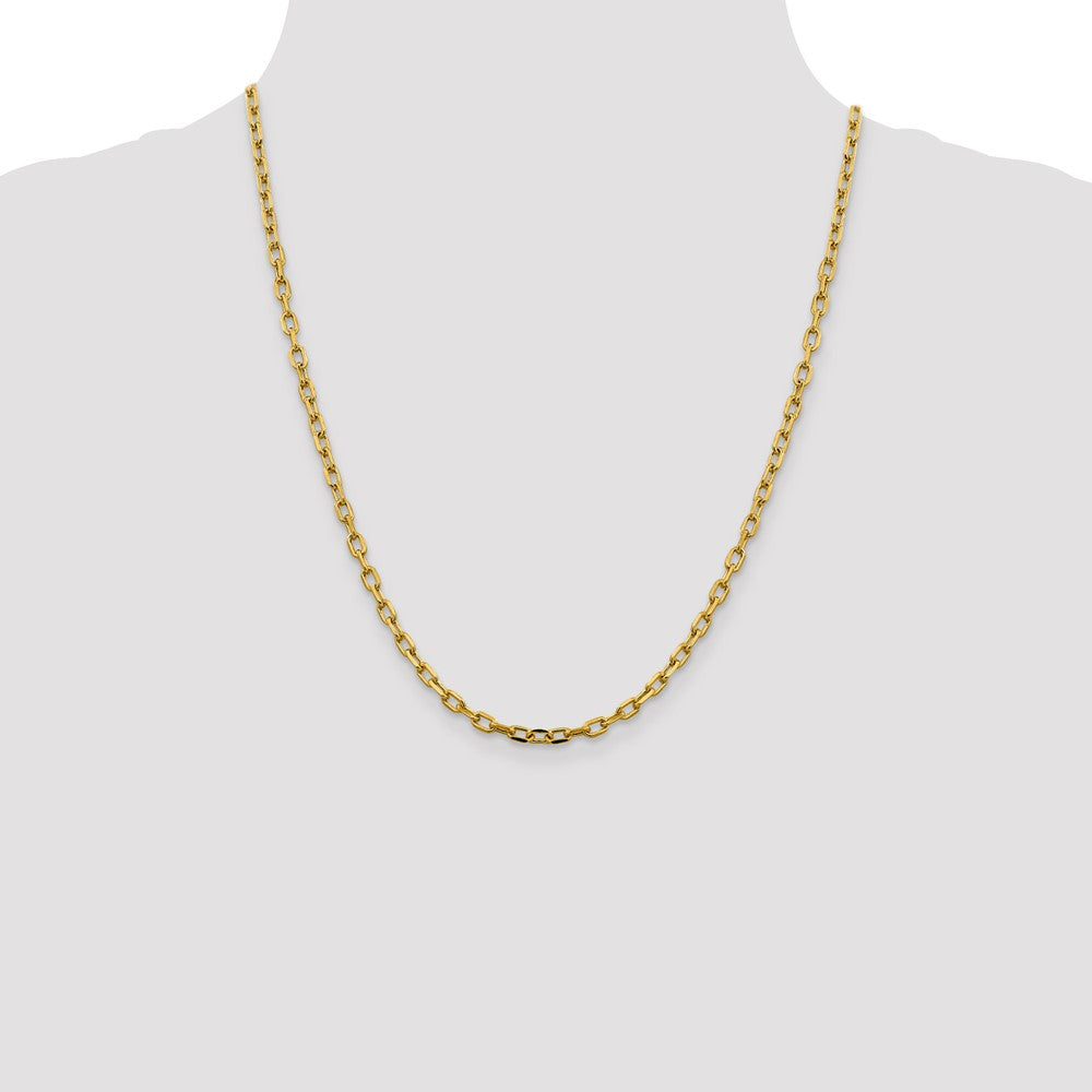Order Stylish 14K Gold 22-Inch 3.7mm Diamond-Cut Open Link Chain - Luxury Value!