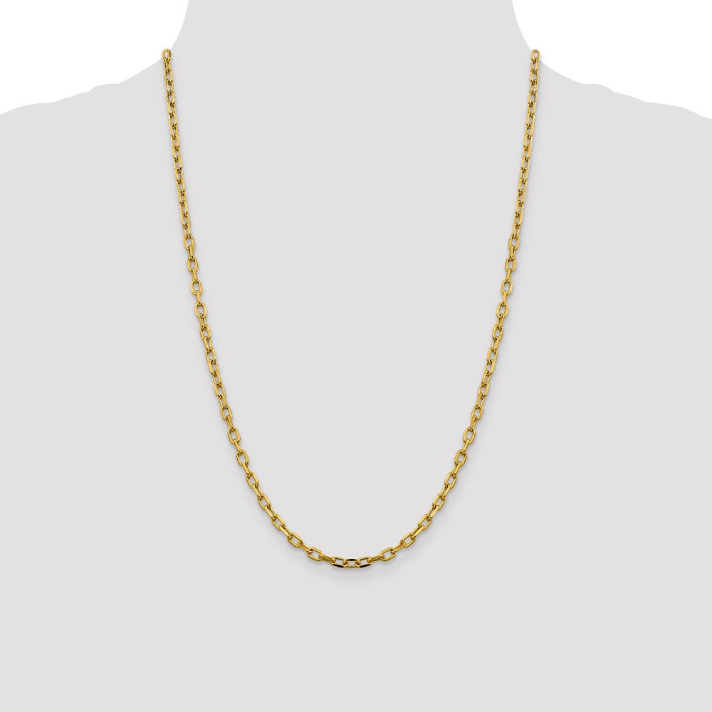 Order 14K Gold 24-Inch Diamond-Cut Open Link Chain - Stylish & Affordable!