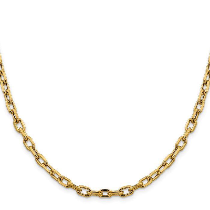 Shop Luxury 14K Gold 24-Inch 4.9mm Diamond-Cut Open Link Chain - Stylish & Affordable-2