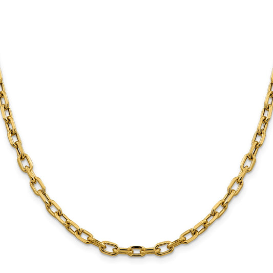 Shop Exclusive 14K Gold 18-Inch Diamond-Cut 4.9mm Open Link Chain - Luxury!