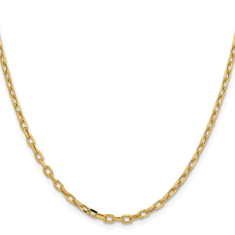 Shop Stylish 14K Yellow Gold 24" Diamond-Cut 3mm Open Link Chain - Luxury Quality