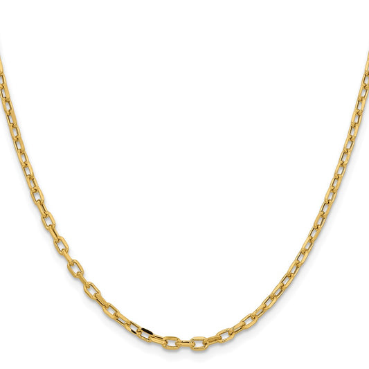 Shop Stylish 14K Yellow Gold 24" Diamond-Cut 3mm Open Link Chain - Luxury Quality