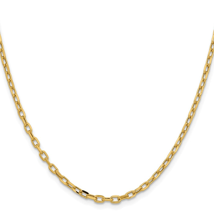 Shop Stylish 14K Yellow Gold 24" Diamond-Cut 3mm Open Link Chain - Luxury Quality-2
