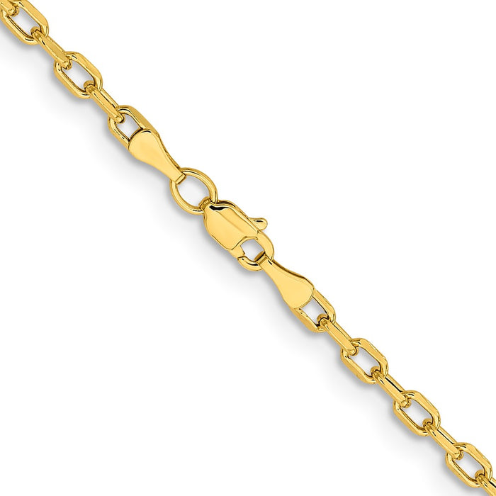 Shop Stylish 14K Yellow Gold 24" Diamond-Cut 3mm Open Link Chain - Luxury Quality-3