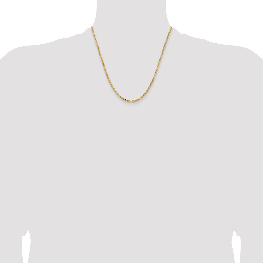 Shop 14K Yellow Gold 20-Inch Diamond-Cut Cable Chain - Stylish & Affordable!
