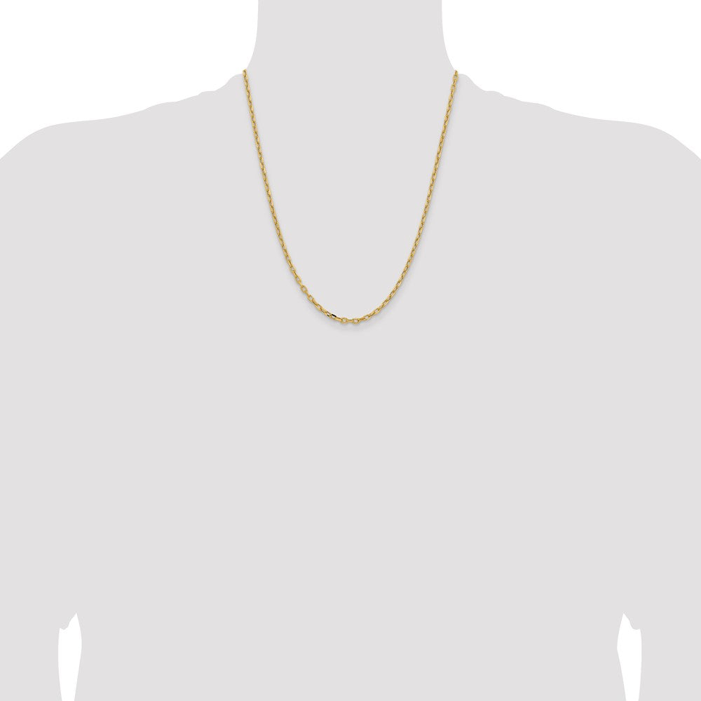 Exclusive 14K Yellow Gold 22-Inch 3mm Diamond-Cut Cable Chain - Luxury Design