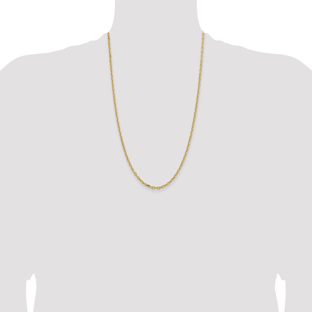 High-Quality 14K Gold 26-Inch Diamond-Cut 3mm Cable Chain - Stylish Value!