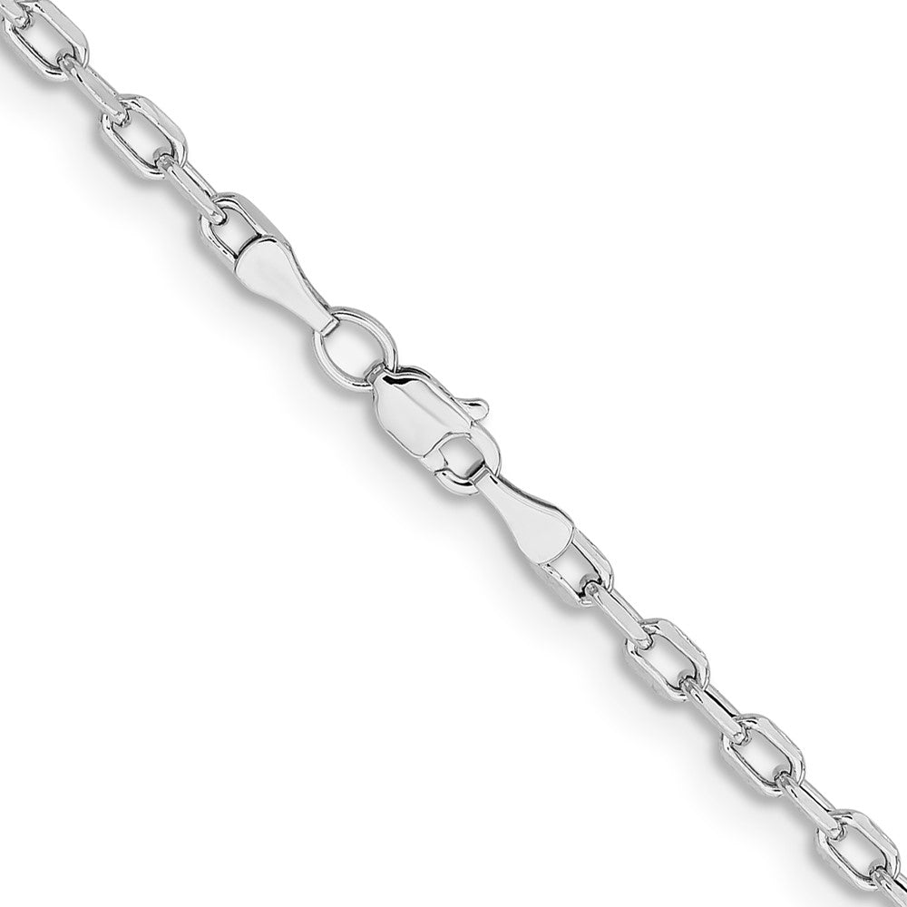 Shop Affordable 14k White Gold 3mm Open Link Cable Chain Necklace - Luxury Style