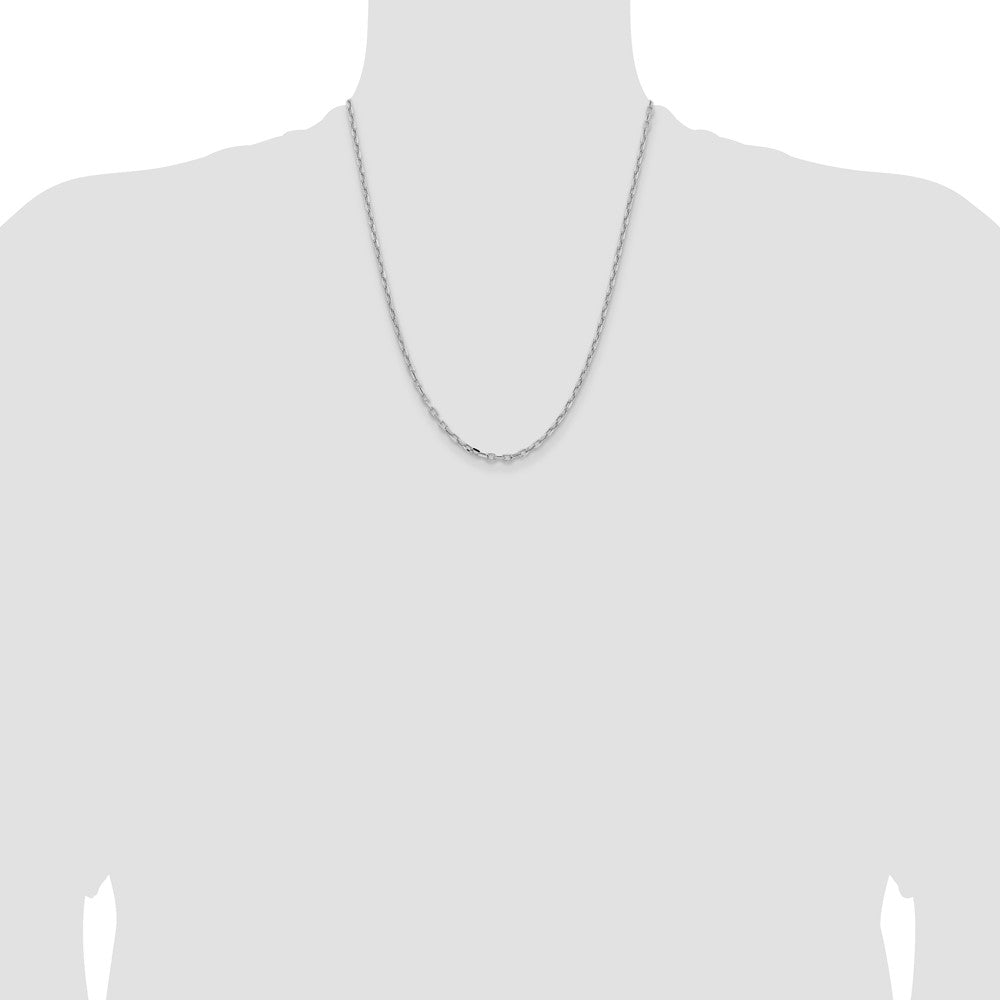 Shop Affordable 14k White Gold 3mm Open Link Cable Chain Necklace - Luxury Style