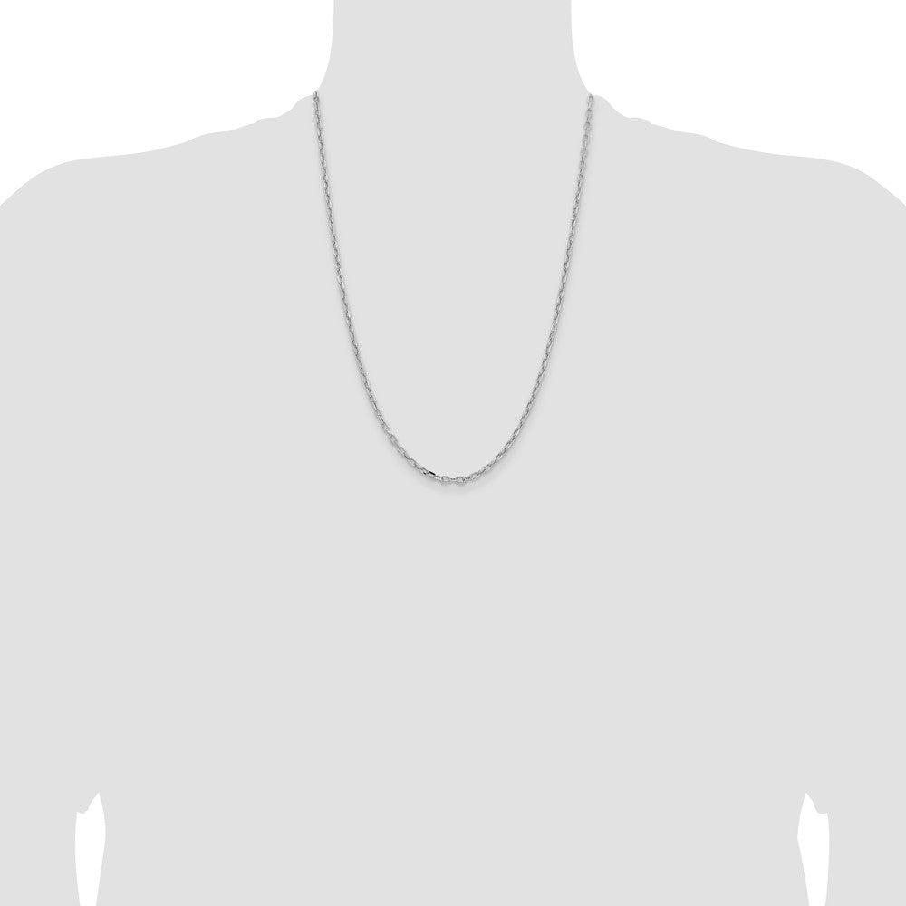 Shop Stylish 14K White Gold 3mm Semi-Solid Cable Chain Necklace - Luxury Value!