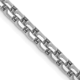 Buy Stylish 14K White Gold 20-Inch 3.6mm Round Box Chain - Luxury Quality