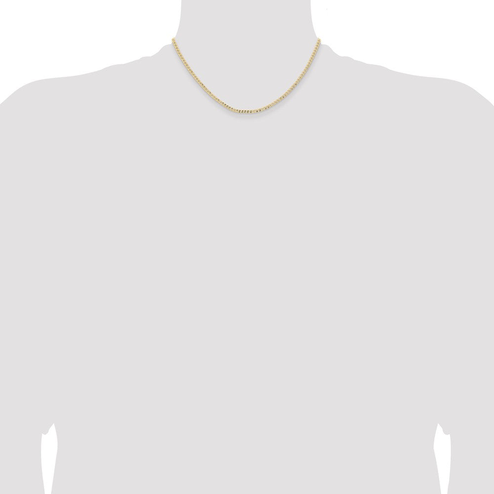 Buy 14K Gold 16-Inch Semi-Solid Curb Chain - 2.85mm Luxury Design!