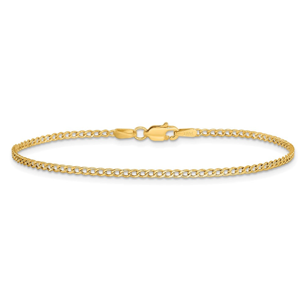 Order Stylish 14K Gold 7-Inch Semi-Solid Curb Bracelet - 1.85mm Links