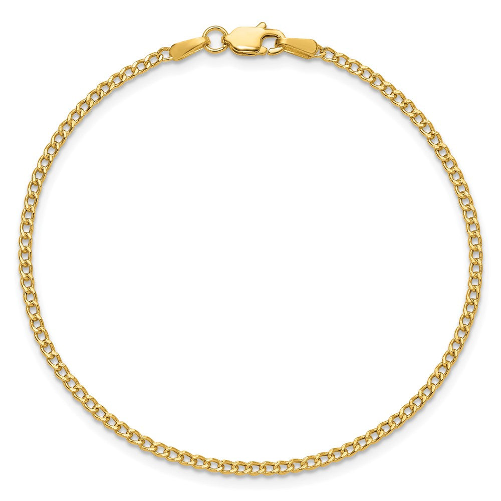 Order Stylish 14K Gold 7-Inch Semi-Solid Curb Bracelet - 1.85mm Links