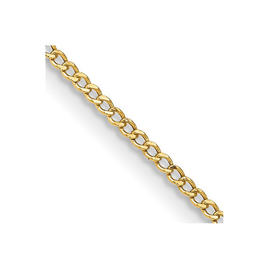 Buy 14K Gold 18-Inch Semi-Solid Curb Chain, 1.85mm Links, Stylish Luxury