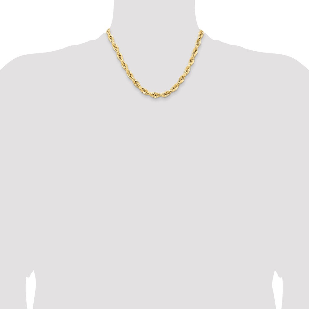 Shop Stylish 14K Gold 18-Inch 7mm Semi-Solid Rope Chain with Lobster Clasp