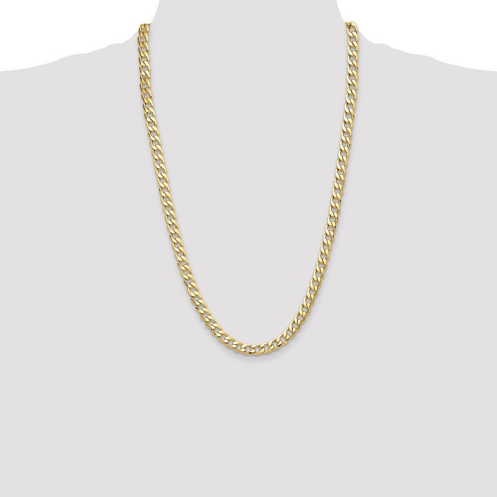 Shop 14K Gold 7.5mm Semi-Solid Curb Chain Necklace - Affordable Luxury!