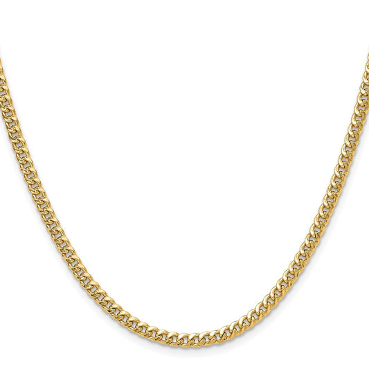 Shop 14K Gold 3.5mm Semi-Solid Miami Cuban Link Chain - Stylish Luxury Value!