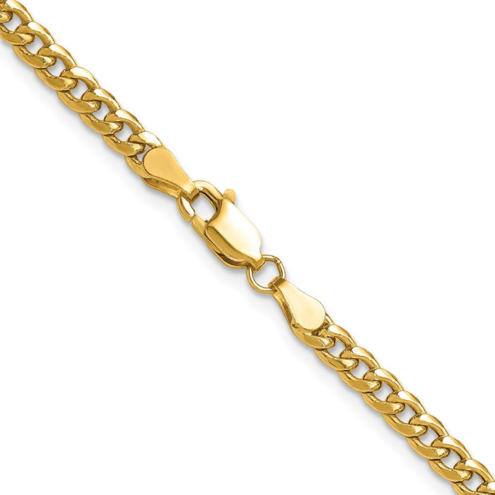 Shop Luxury 14K Gold 3.5mm Semi-Solid Miami Cuban Link Chain - Stylish Value-3
