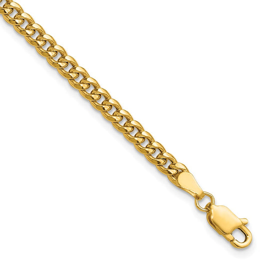 Shop Stylish 14K Gold 3.5mm Semi-Solid Miami Cuban Link Chain - Luxury Value