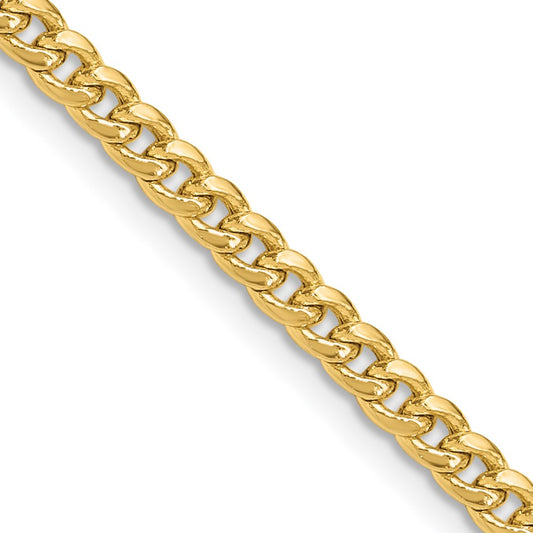 Shop 14K Gold 3.5mm Semi-Solid Miami Cuban Link Chain - Stylish Luxury Value!