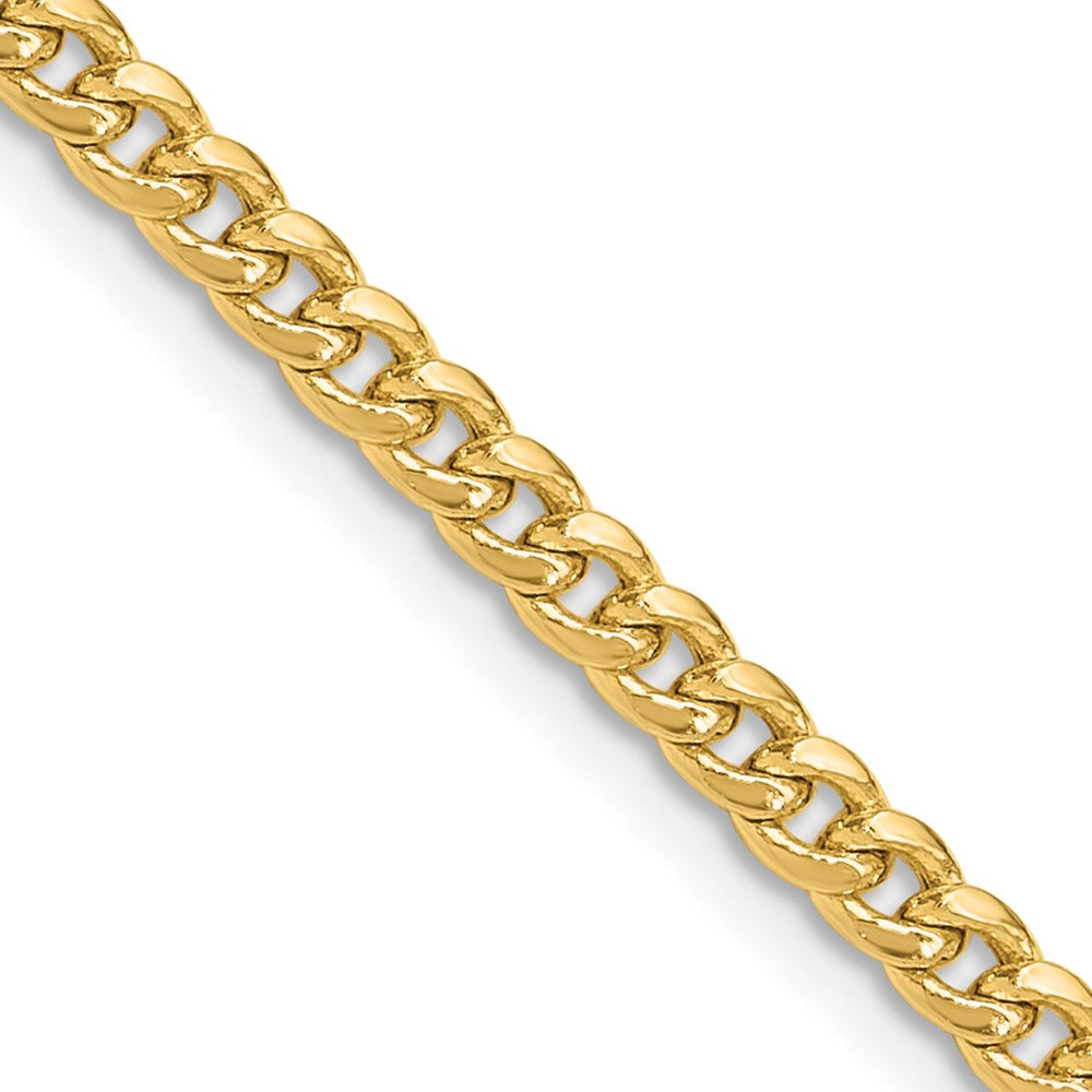 Shop Luxury 14K Gold 3.5mm Semi-Solid Miami Cuban Link Chain - Stylish Value