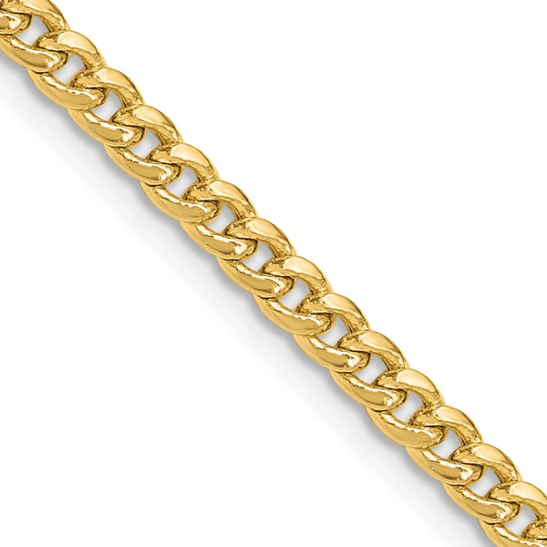 14K Gold 3.5mm Semi-Solid Miami Cuban Link Chain - Style GR1-1001537