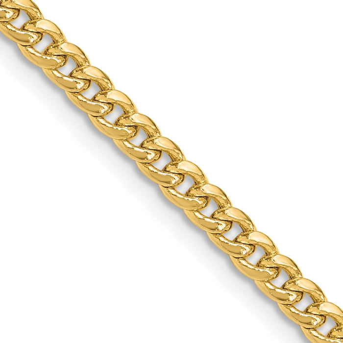 Shop Luxury 14K Gold 3.5mm Semi-Solid Miami Cuban Link Chain - Stylish Value-1