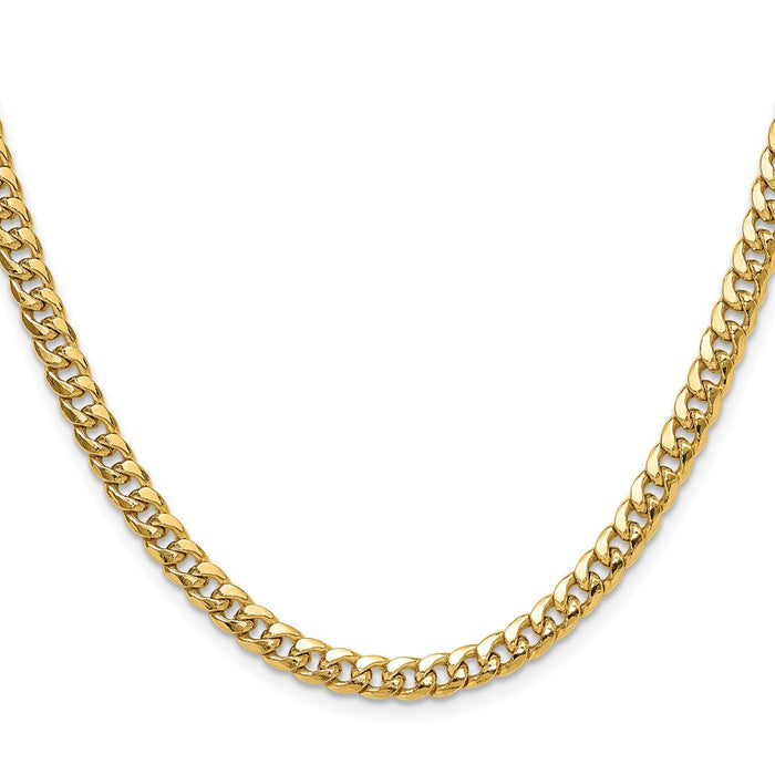 Shop Stylish 14K Gold 5.25mm Semi-Solid Miami Cuban Link Chain - Luxury Value!-2